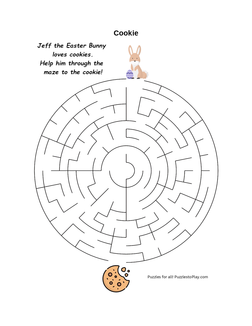 Free Easter Maze Bunny Maze With a Cookie Free Printable Easter